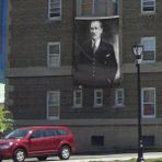 Asilmeydan Takım Elbiseli Sivil Gazi Mustafa Kemal Atatürk -Siyah Beyaz Portre -Poster Cephe Bayrak - 300X450CM - Renkli