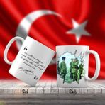 Asilmeydan Ulu Önder Atatürk ve Silah Arkadaşları Cephede - Atatürk'ün Sözleri -Kupa Bardak