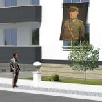Asilmeydan Üniformalı Gazi Mustafa Kemal Atatürk Poster Cephe Bayrak 150X225CM -1,5x2,25 Metre - Renkli