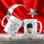 Asilmeydan Üniformalı Gazi Mustafa Kemal Atatürk - Unutulmayan Sözleri -Kupa Bardak