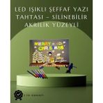Asiltech Şık ve Modern LED Pano – Neon Işıklı Silinebilir Akrilik Yazı Tahtası, 7 Renkli Kalem Dahil - Çok Renkli