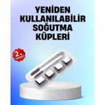 Asiltech Yeniden Kullanılabilir 304 Çelik Metal Buz Küpleri 4'lü Set - Çok Renkli