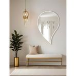 Asimetrik Ayna, Duvar Aynası, Konsol Aynası, Holl Aynası 75 X 50 Beyaz