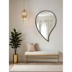 Asimetrik Ayna, Duvar Aynası, Konsol Aynası, Holl Aynası 75 X 50 Siyah