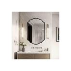 Asimetrik Duvar Aynası/Çerçeveli Düzensiz Dekor Ayna/Banyo Aynası Siyah 60 x 80