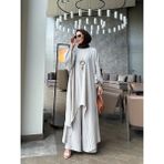 Asimetrik Kesim Tunik & Pantolon - 001-Taş - Standart