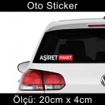 Aşiret Paket Sticker Araba Cam Yazıları 2 Adet