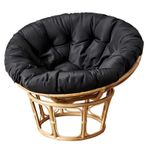Aşırı Doldurulmuş Sandalye Minderi Yuvarlak Yumurta Yuvası Pedi Kaymaz Askılı Yıkanabilir ve Dayanıklı İç Mekan/Dış Mekan Kullanımı için (50 x 50 cm Yalnızca Beyaz Yastık)