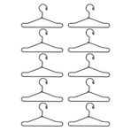 Asixxsix 10 Adet Mini Oyuncak Bebek Elbise Askıları, Paslanmaz Çelik Bebek Giysileri Elbise Kıyafet Tutucular, 150mm Bebek Kıyafet Askısı Minyatür Elbise Askısı Dollhouse Elbise (65 mm)