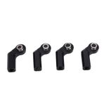 Asixxsix 4 Adet Alüminyum alaşımlı bağlantı çubuğu Ucu, 7.0mm çap M4 Küresel Mafsal Kafa Saat Yönünde Iplik, Destek çubuk Ucu aracı 1/10 RC Araba Kamyon Paletli (BLACK)