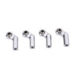 Asixxsix 4 Adet Alüminyum alaşımlı bağlantı çubuğu Ucu, 7.0mm çap M4 Küresel Mafsal Kafa Saat Yönünde Iplik, Destek çubuk Ucu aracı 1/10 RC Araba Kamyon Paletli (SILVER)