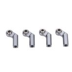 Asixxsix 4 Adet Alüminyum alaşımlı bağlantı çubuğu Ucu, 7.0mm çap M4 Küresel Mafsal Kafa Saat Yönünde Iplik, Destek çubuk Ucu aracı 1/10 RC Araba Kamyon Paletli (Ti Renk)