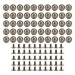 Asixxsix 50 Takım Yuvarlak Başlı Perçin, 8mm Top Deri Perçinler Demir Metal DIY Aksesuar DIY Deri El Sanatları Için Vida Perçinler Elbise Ayakkabı Kemerleri Çanta Saat Kayışı Dekorasyon