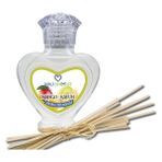 Aşk-I Sermest Toptan Vanilya&Amber Aromalı Bambu Çubuklu Oda Kokusu Reed Diffuser Ortam Kokusu Parfüm, Kalp Şişe, 60 Ml, 5 Adet