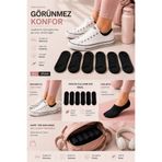 ask Kadın Siyah 6'lı Görünmez Sneaker Çorap