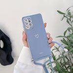 Aşk Kalp Çapraz Askılı Askılı Telefon Kılıfı Samsung Galaxy S21 S20 S22 S23 S24 S10 S9 S8 Note 10 20 Plus Ultra Fe Kılıfı, Gri Askılı, Samsung S22 İçin