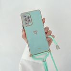 Aşk Kalp Çapraz Askılı Askılı Telefon Kılıfı Samsung Galaxy S21 S20 S22 S23 S24 S10 S9 S8 Note 10 20 Plus Ultra Fe Kılıfı, Yeşil Askılı, Samsung Note 20 Ultra için