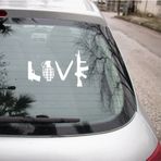 Aşk Love Yazısı Araba oto Arka Cam ilginç Etiket 20CM Beyaz