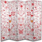 Aşk Temalı Özel Tasarım Paravan Room Divider 180 x 200 cm - Renkli