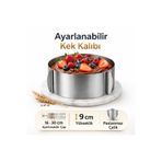 Aşkana 16-30 cm Arası Ayarlanabilir Kek Kalıbı,Paslanmaz Çelik Pasta Çemberi,Profesyonel Pasta Kalıbı