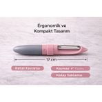 Aşkana 2’si 1 Arada Bıçaklı Soyacak | Profesyonel Sebze Meyve Soyucu + Kesme Bıçağı | Bpa Free, Iso 9001 & Iso 22000 Sertifikalı | Kapaklı Güvenli Tasarım | Paslanmaz Çelik Keskin Bıçak - Pudra Pembe Gri - soyacak ve bıçak bir arada