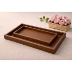 Aşkana Bambu Ikili Tepsi Seti, Servis & Sunum Tepsisi | 20×30 cm – 35×25 Cm, Ceviz Rengi (Orta Ton) - 0 - 3 L