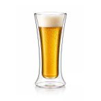 Aşkana Çift Cidarlı Cam Bardak 320 ML – Borosilikat Isıya Dayanıklı Double Wall Bardak–Sıcak & Soğuk İçecek Bardağı, Şeffaf Termal Cam Kupa, Bira Kahve Çay Latte Bardağı