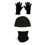 Asker Kolisi Unisex Siyah 3'Lü Set Polar Bere Boyunluk Eldiven Standart