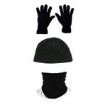 Asker Kolisi Unisex Siyah 3'Lü Set Polar Bere Boyunluk Eldiven Standart