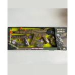Asker Silah Oyun Seti | Tüfek 60 Cm | Tabanca 20 Cm | Telsizli Ve Işıklı Sesli Oyun Seti