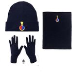 Asker Vadisi Lacivert Jandarma Yün Bere ve Polar Boyunluk ve Yün Eldiven Set - Standart