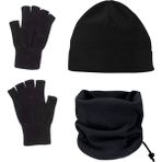 Asker Vadisi Polar Boyunluk - Bere 2'li Set - Standart - Siyah (247)