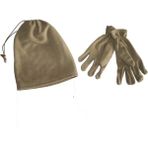 Asker Vadisi Polar Eldiven ve Ipli Bere Boyunluk Set - Standart - Haki - Bej