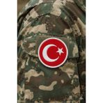 Askerlik Paketi Türk Bayrağı Yuvarlak Nakışlı Arma - Kırmızı - Beyaz - Standart