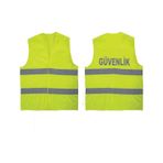 AskerVadisi Güvenlik Yazılı Sarı Renkektörlü İkaz Yeleği x 3 Adet sari