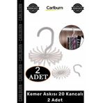 #Askı Gardırop Dolap İçi Düzenleyici Organizer Döner Kravat Kemer Askısı 20 Kancalı 2 Adet
