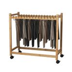 Askı İstifleyici, 15 Pantolon Askılı Tekerlekli Askı Düzenleyici Raf, Perakende Mağazalar ve Çamaşır Odaları için Giyim Depolama Çözümü (Renk 2, 75x37x60cm)