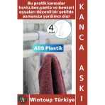 #Askı Montajsız Çok Amaçlı Küçük Eşya Havlu Çanta Mutfak Banyo Abs Sert Plastik Kanca Askı 4 Adet