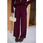 Askı Nişantaşı Bordo Beli Lastikli Triko Pantolon 110-00667