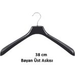Askıcı Kadın Takım Askısı 5 Adet Bayan Takım Elbise Askısı 38 cm Ceket Askısı - Siyah
