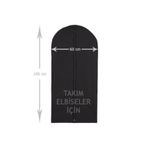 Askıcı Takım Elbise Kılıfı Gamboç 60X100 Siyah Tela Nonvoven