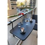 Askılı Balkon Masası Katlanabilir Masa Katlanır Yükseklik Ayarlı Askılı Masa Balkon Veranda Mutfak Masası