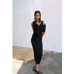 Askılı Elbise Bolero Triko Takım Siyah
