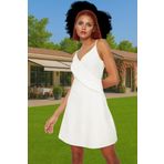 Askılı Fırfırlı A Kesim Mini Elbise Polyester Kumaş Rahat Yazlık Konforlu Kesim Profesyonel Görünüm