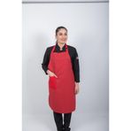 Askılı Garnili Aşçı Önlüğü KIRMIZI Standart
