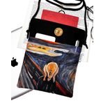 Askılı - Kitap Çantası/Tablet Çantası/Ebook Çantası/Book Sleeve/Tablet Sleeve – Çıkarılabilir Askı, Çok Amaçlı Çanta (Çığlık, Edvard Munch)