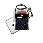 Askılı - Kitap Çantası/Tablet Çantası/Ebook Çantası/Book Sleeve/Tablet Sleeve – Çıkarılabilir Askı, Çok Amaçlı Çanta (Geometrik Şekiller)