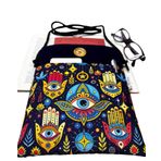 Askılı - Kitap Çantası/Tablet Çantası/Ebook Çantası/Book Sleeve/Tablet Sleeve – Çıkarılabilir Askı, Çok Amaçlı Çanta (Hamsa, Gözler, Renkli)