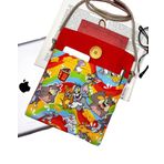 Askılı - Kitap Çantası/Tablet Çantası/Ebook Çantası/Book Sleeve/Tablet Sleeve – Çıkarılabilir Askı, Çok Amaçlı Çanta (Kedi ve Fare, Turuncu)