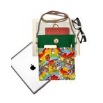 Askılı - Kitap Çantası/Tablet Çantası/Ebook Çantası/Book Sleeve/Tablet Sleeve – Çıkarılabilir Askı, Çok Amaçlı Çanta (Kedi ve Fare, Yeşil)
